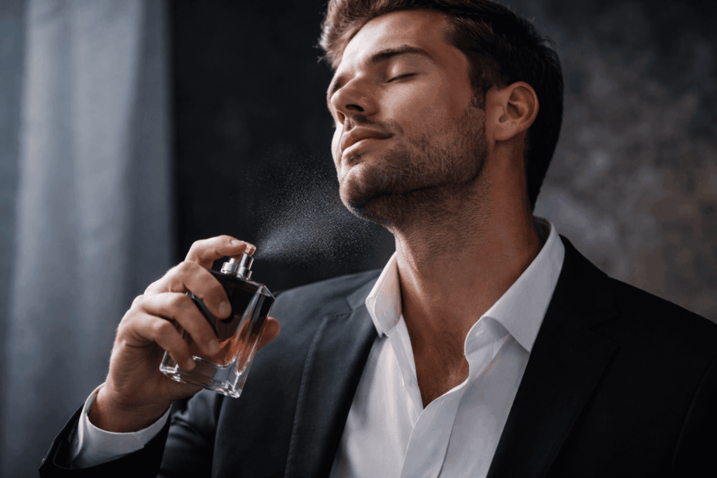 Application de parfum élégant