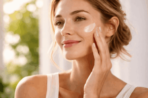 une personne application sa crème lumineuse