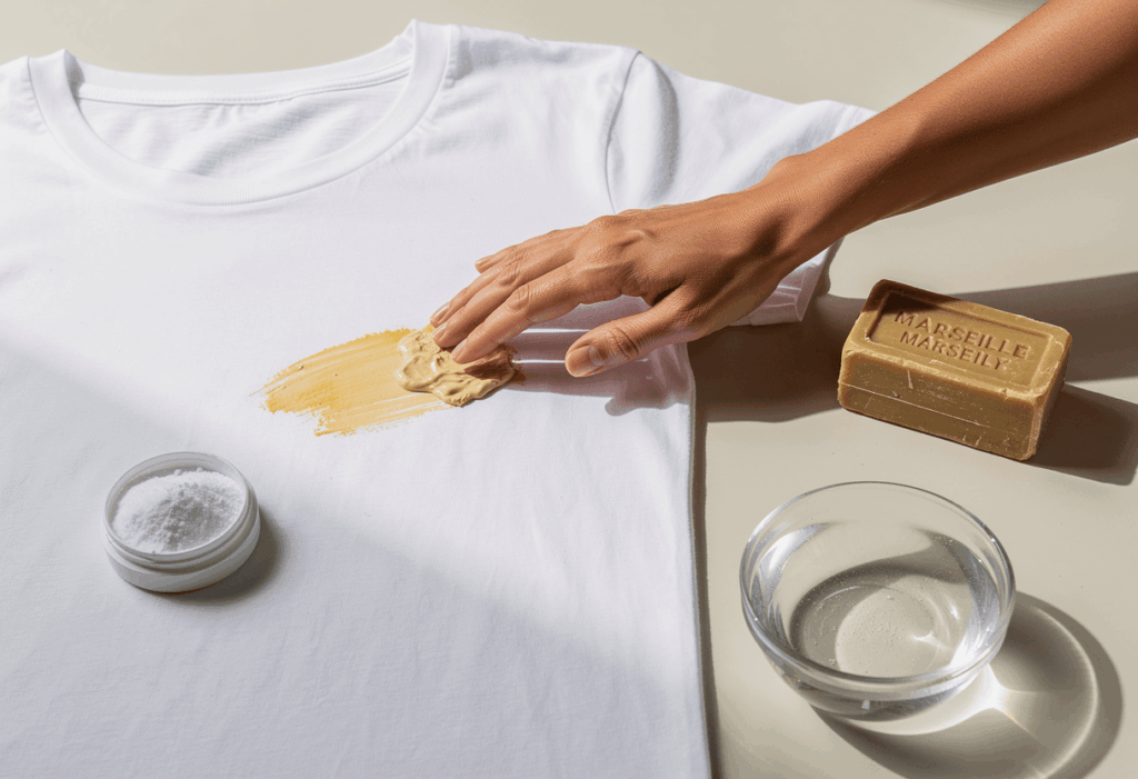 Comment enlever une tache de crème solaire sur un vêtement blanc