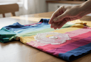 Comment enlever une tache de crème solaire sur un vêtement coloré