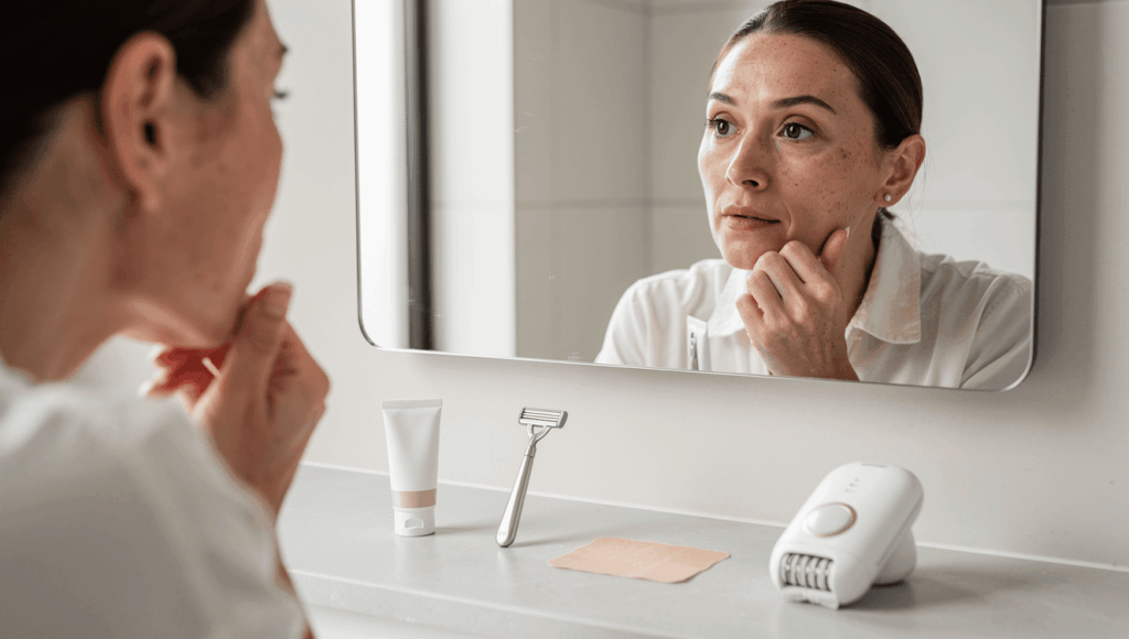 Crème dépilatoire ou autre méthode pour le visage