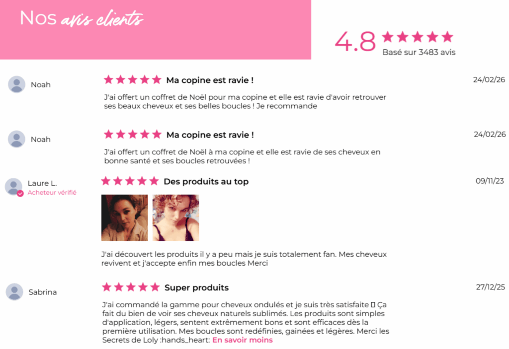 avis des clients sur les secrets de loly