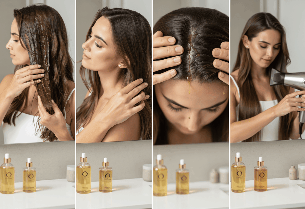 Comment appliquer une huile capillaire selon l'objectif