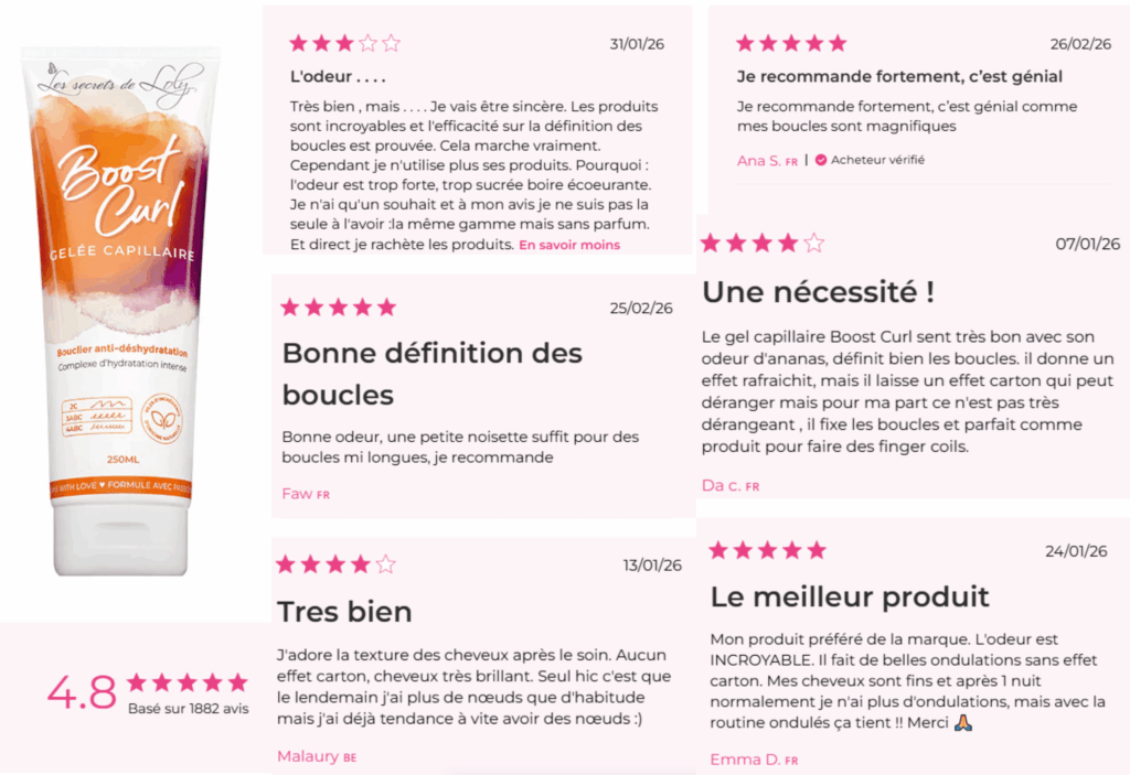 avis des clients sur boost curl les secrets de loly