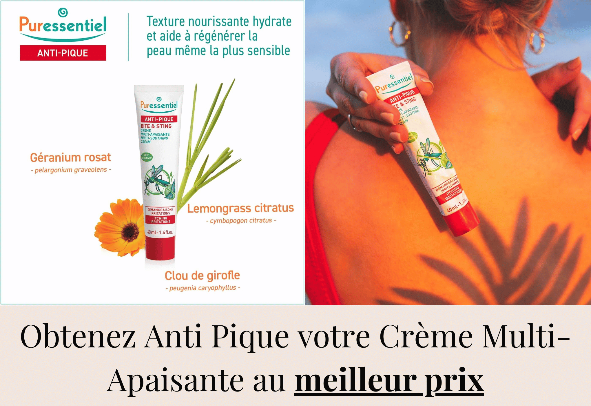 Puressentiel crème multi-apaisante - coup de cœur crème piqûre moustique