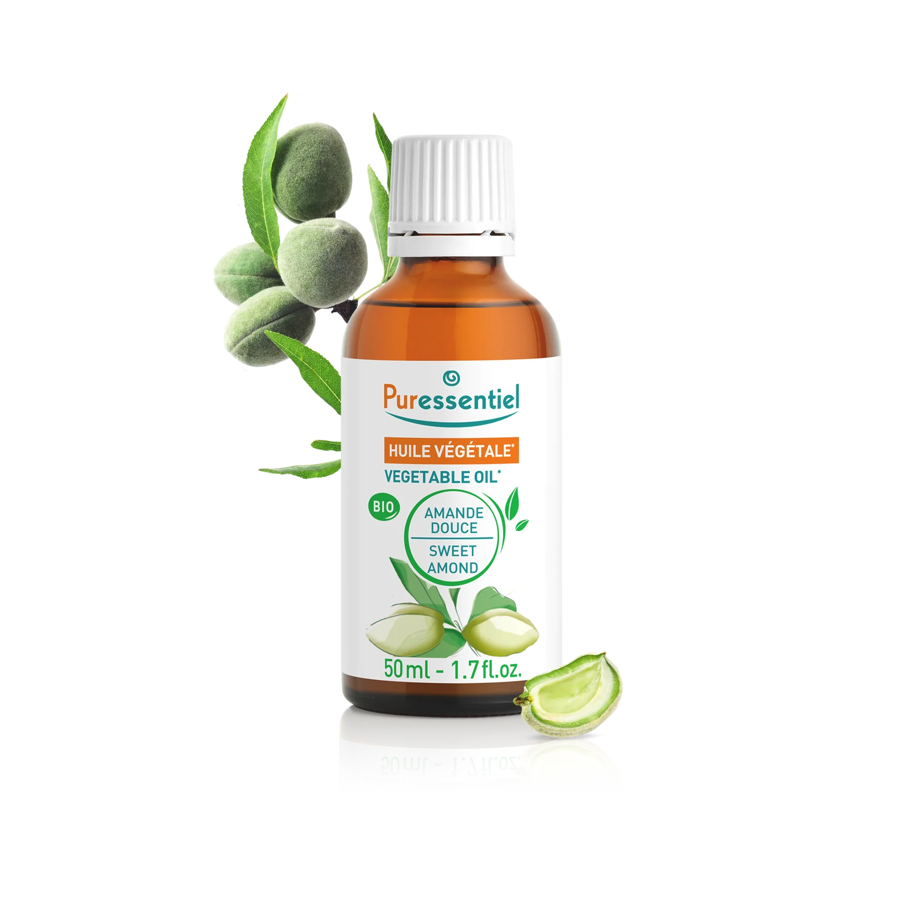 Puressentiel huile végétale amande douce bio AB 50ml pharmacie