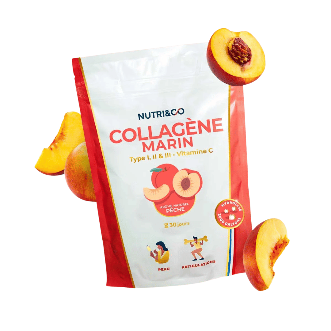 Nutri&Co collagène marin hydrolysé types I II III vitamine C anti-âge poudre