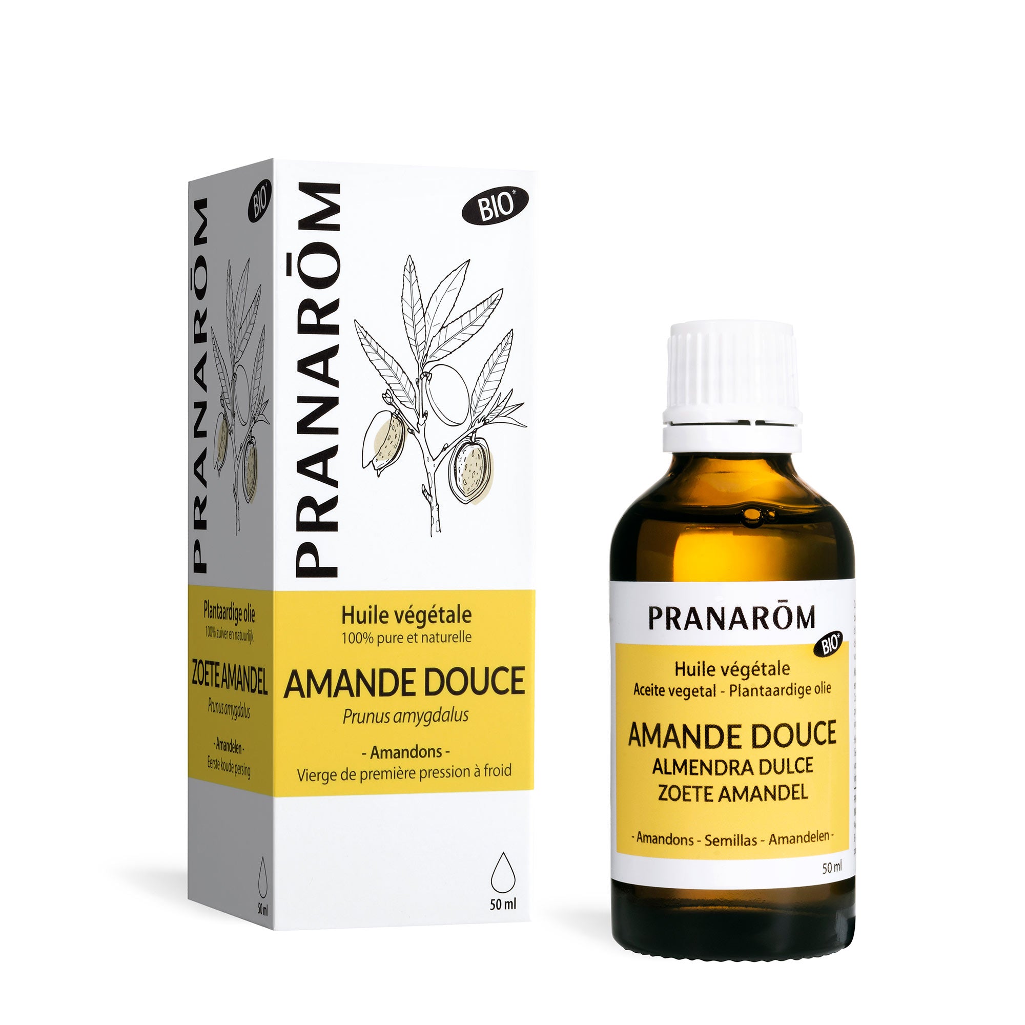 Pranarôm huile végétale amande douce bio vierge aromathérapie