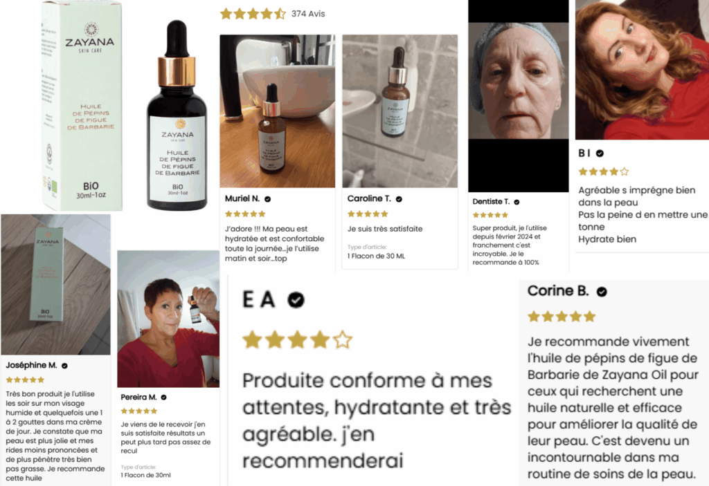 avis des clients sur l'huile de figue de barbarie zayana