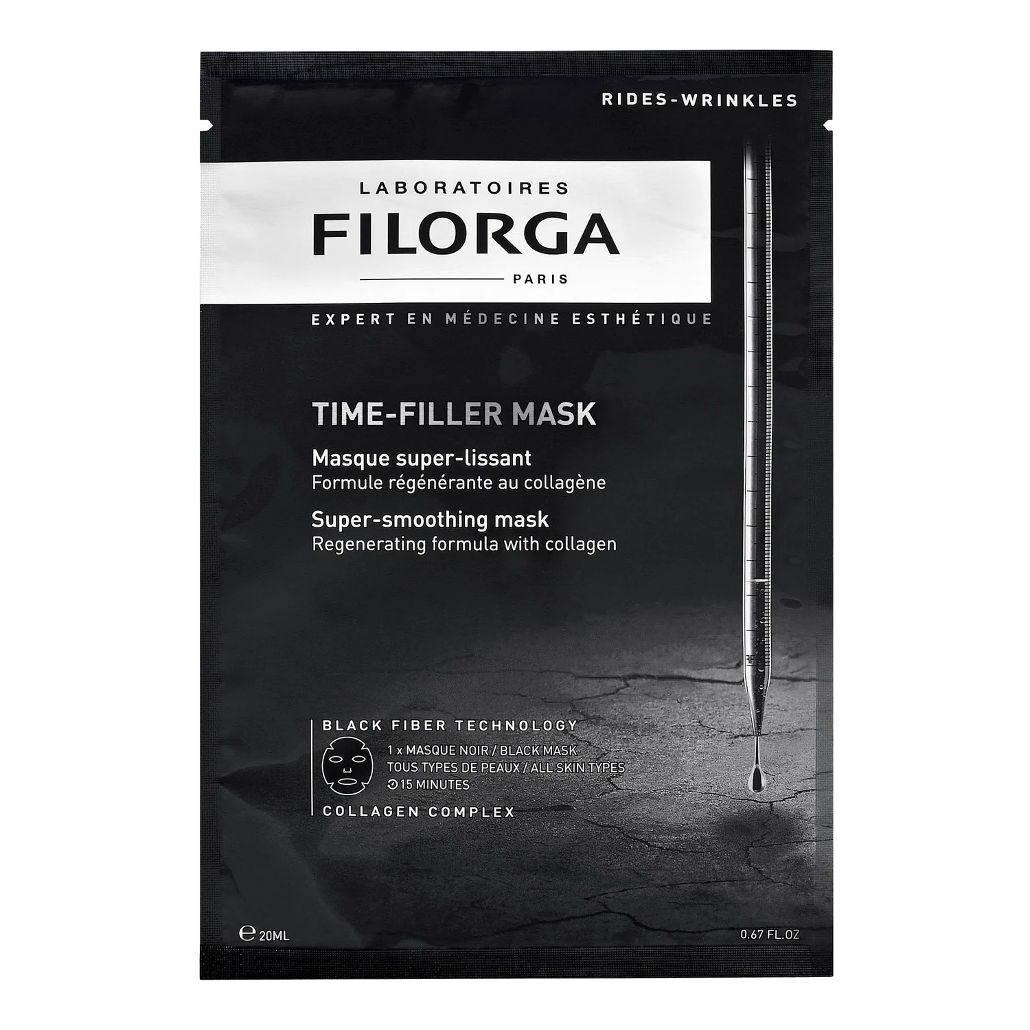 Filorga Time-Filler Mask masque tissu noir collagène anti-rides 23g
