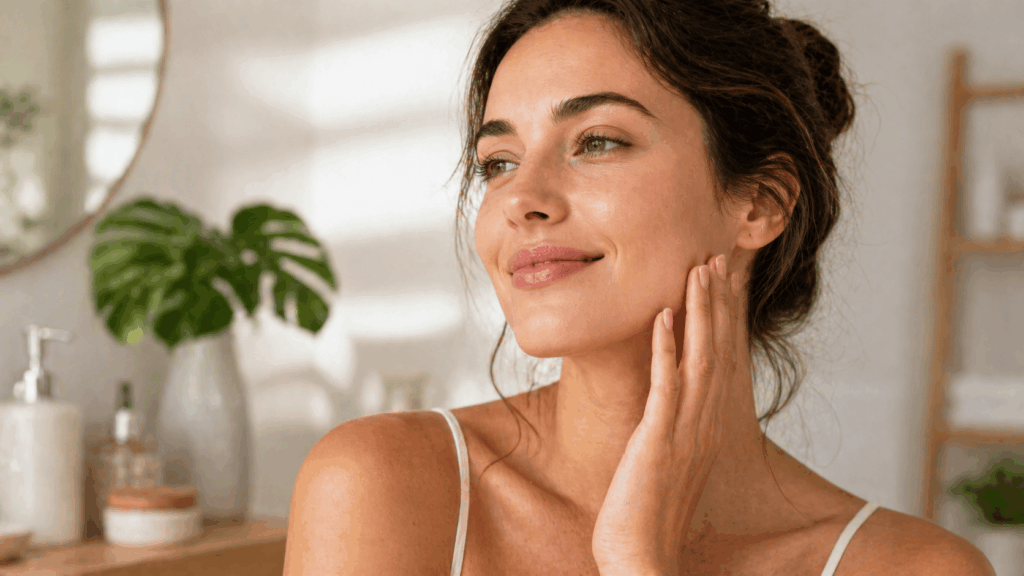 une personne profitant des bienfait du collagène marin