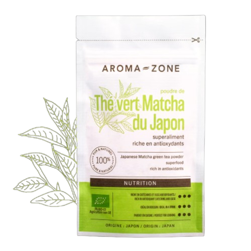 Poudre de thé vert Matcha du Japon BIO Aroma-Zone sachet 50 g