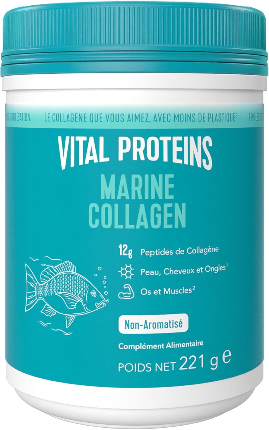 Vital Proteins Marine Collagen poudre 221g 12g peptides collagène marin peau