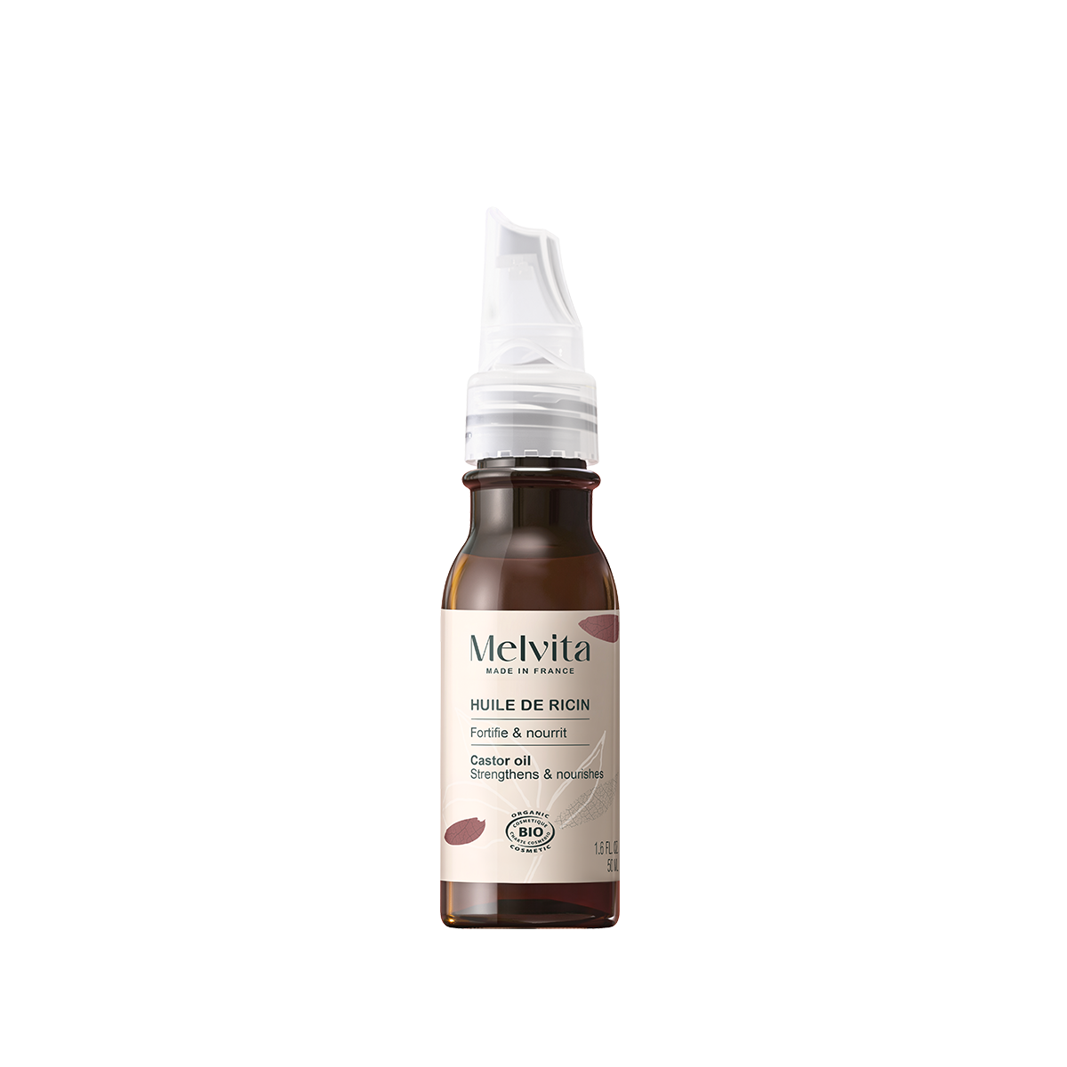 Melvita huile ricin BIO Ecocert cils ongles cheveux flacon goutte-à-goutte