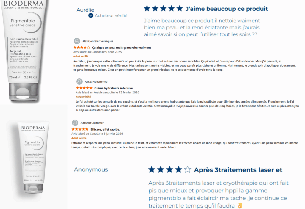 avis des clients sur bioderma pigmentbio