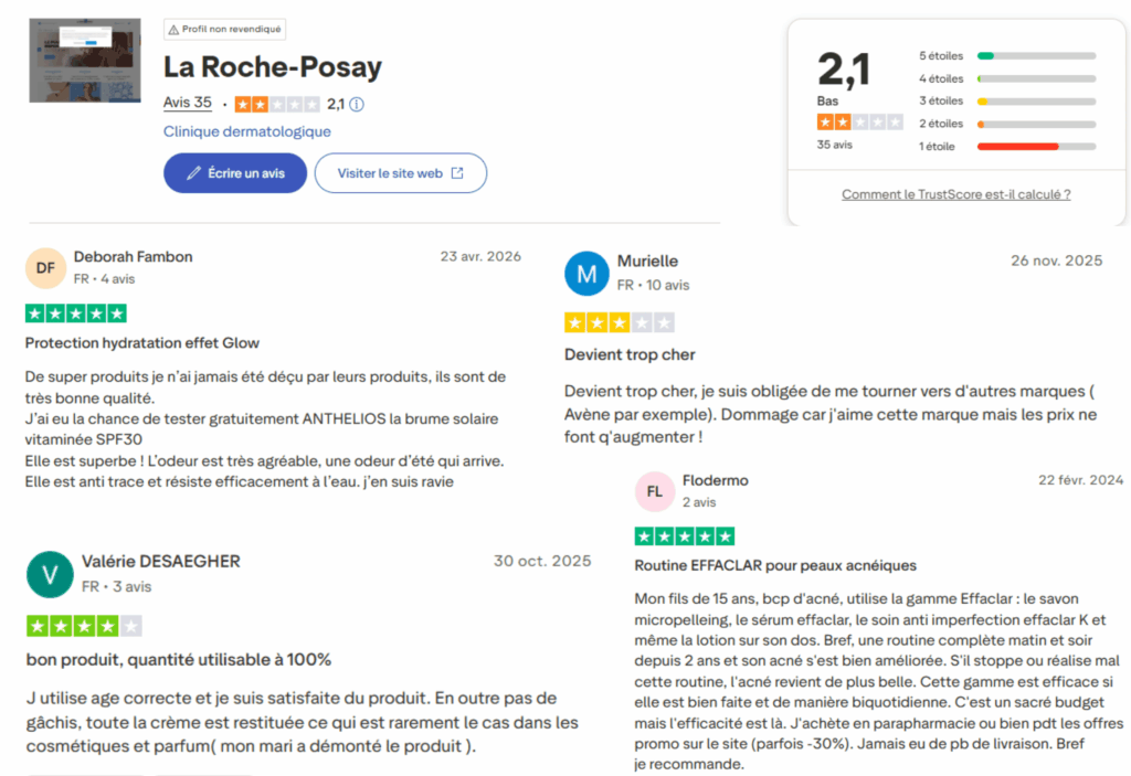 avis des clients sur la roche-posay