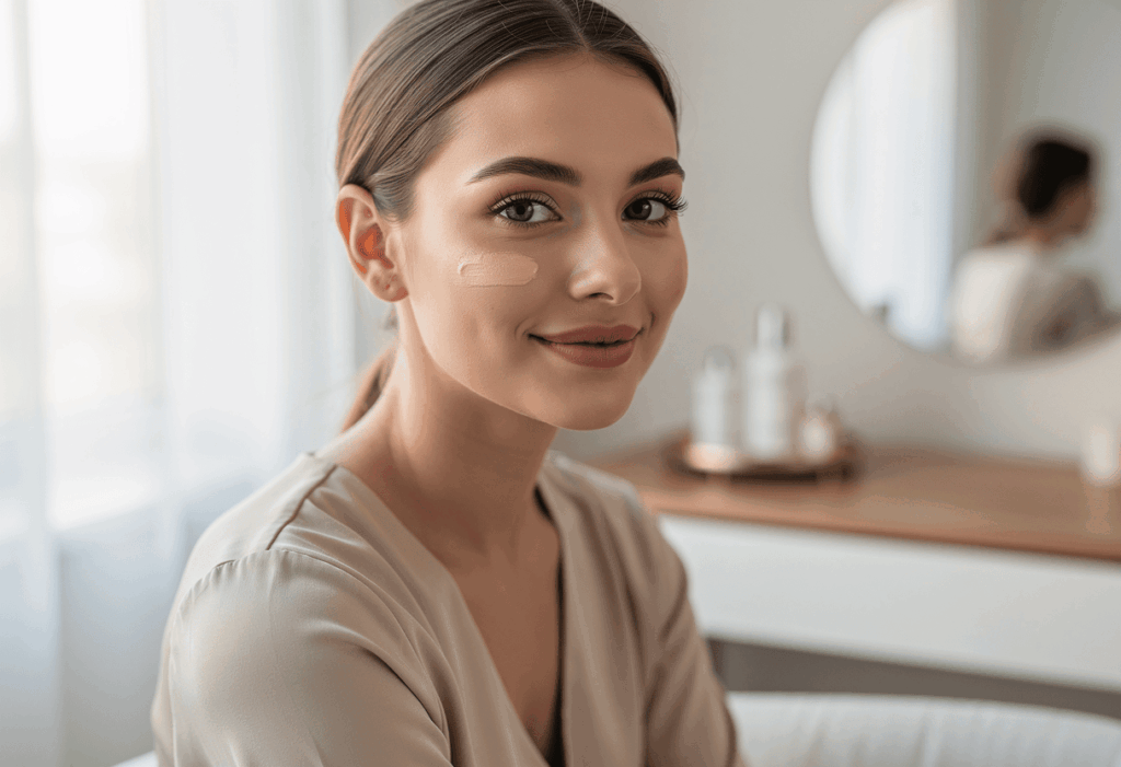 une femme utulisant sa bb crème la roche-posay