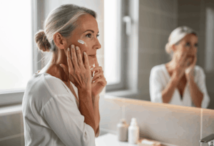 Application de la crème anti-rides yves rocher