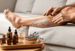 Application sur les jambes pour favoriser la circulation