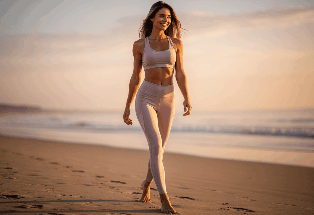 Femme profitant des bienfaits de clarins body fit