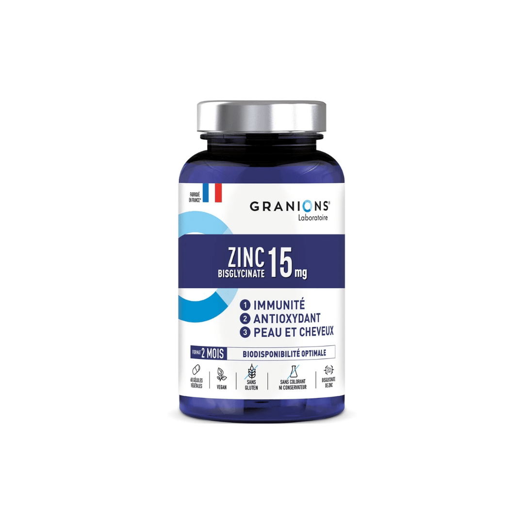 Granions Zinc Bisglycinate 15 mg gélules peau imperfections pharmacie