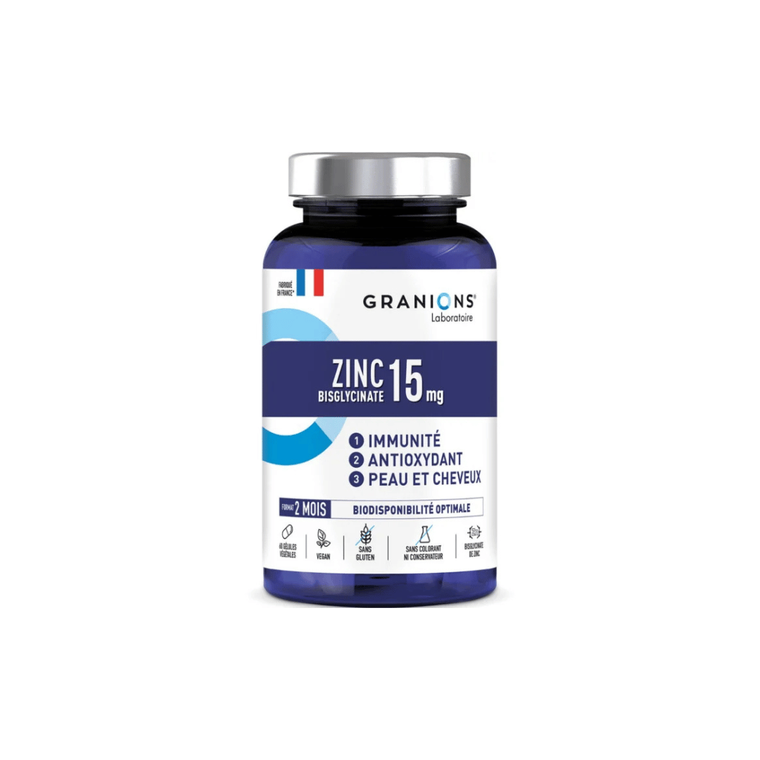 Granions Zinc Bisglycinate 15 mg gélules peau imperfections