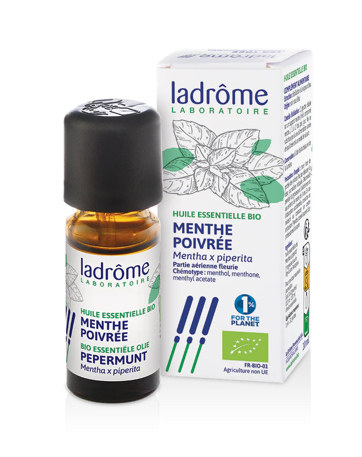 Ladrôme Menthe Poivrée bio huile essentielle rhume nez bouché maux de tête