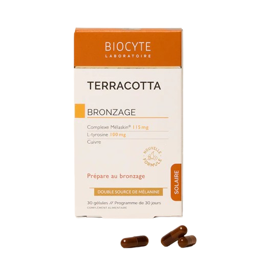 Biocyte Terracotta Cocktail Solaire gélules bronzage lycopène cuivre pharmacie