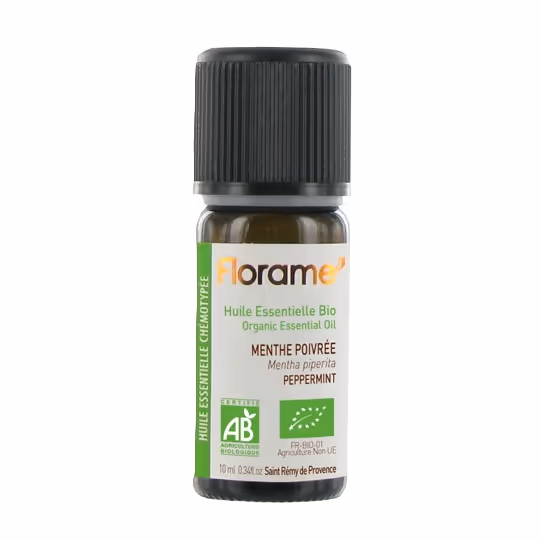 Florame Menthe Poivrée bio huile essentielle angine douleur gorge analgésique