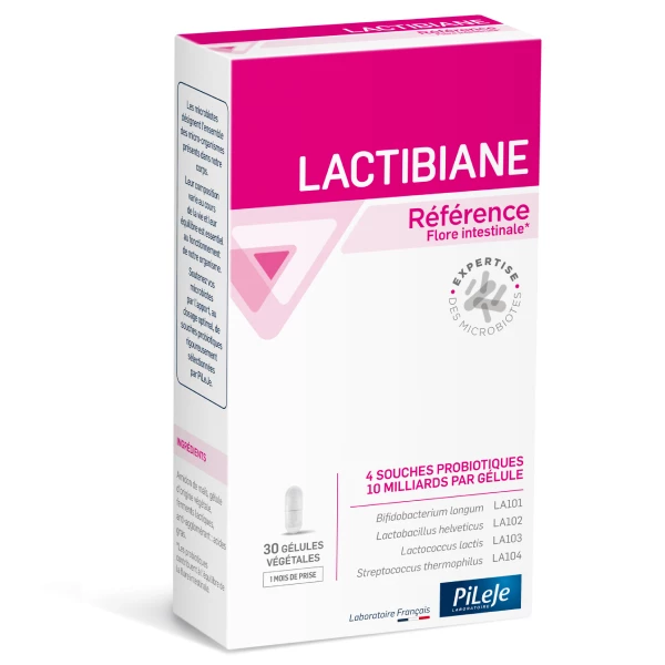 Pileje Lactibiane Référence probiotiques gélules flore intestinale peau