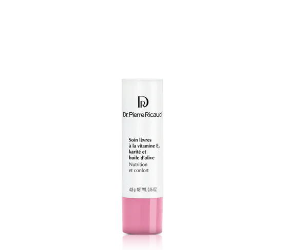 Dr Pierre Ricaud soin lèvres vitamine E karité huile olive peaux matures contour