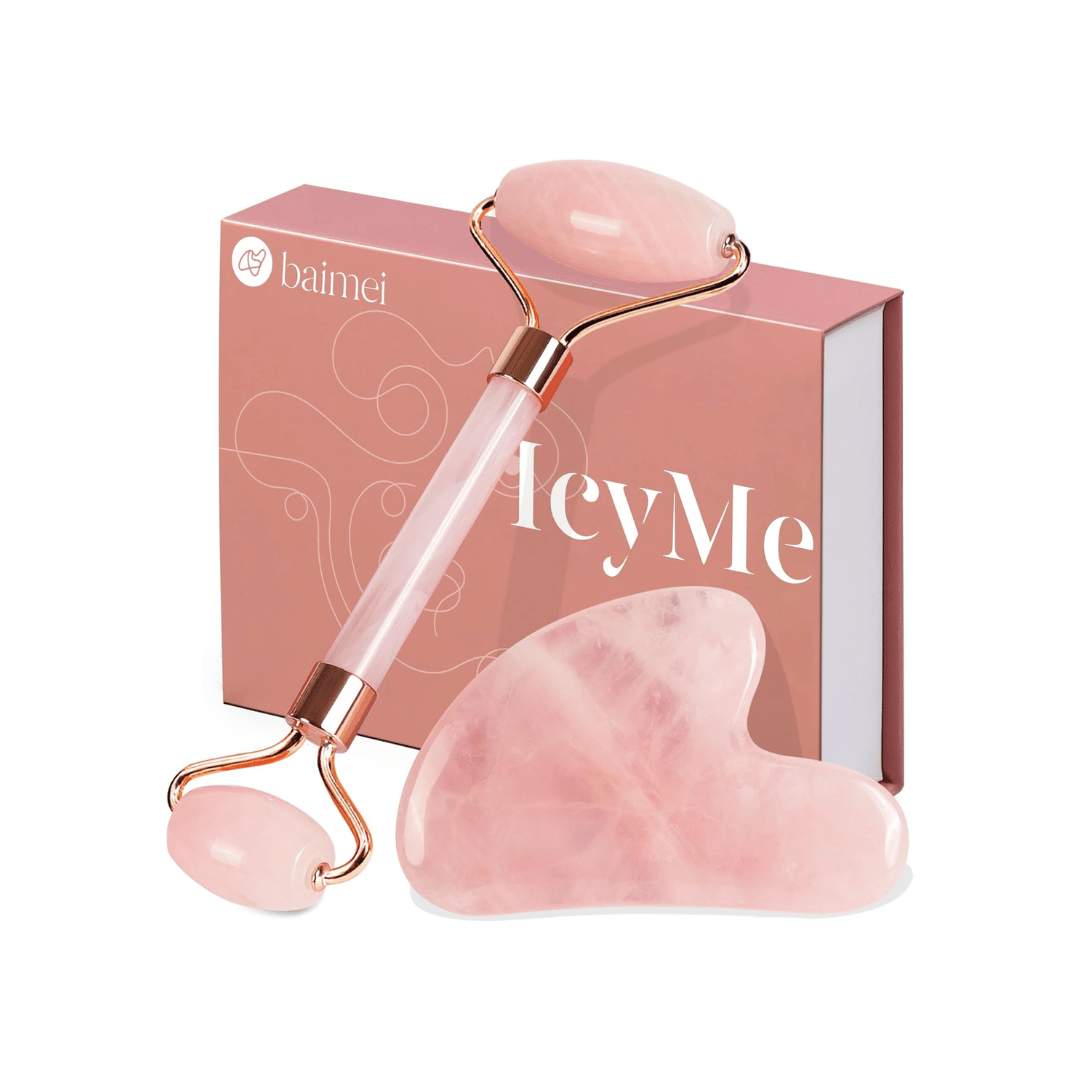BAIMEI gua sha quartz rose naturel massage facial éclat anti-âge débutantes