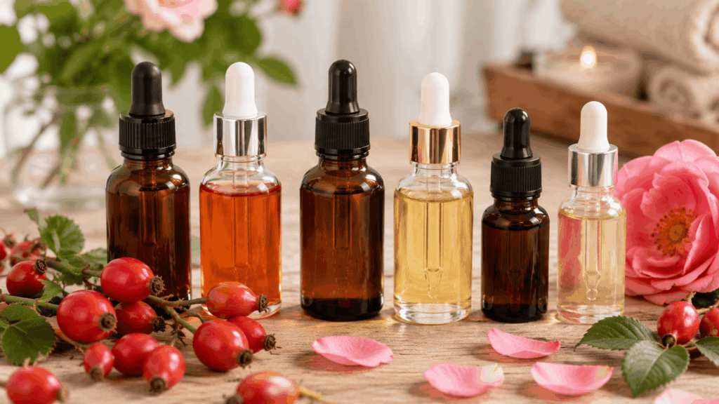 Comparatif d'huiles de rose musquée