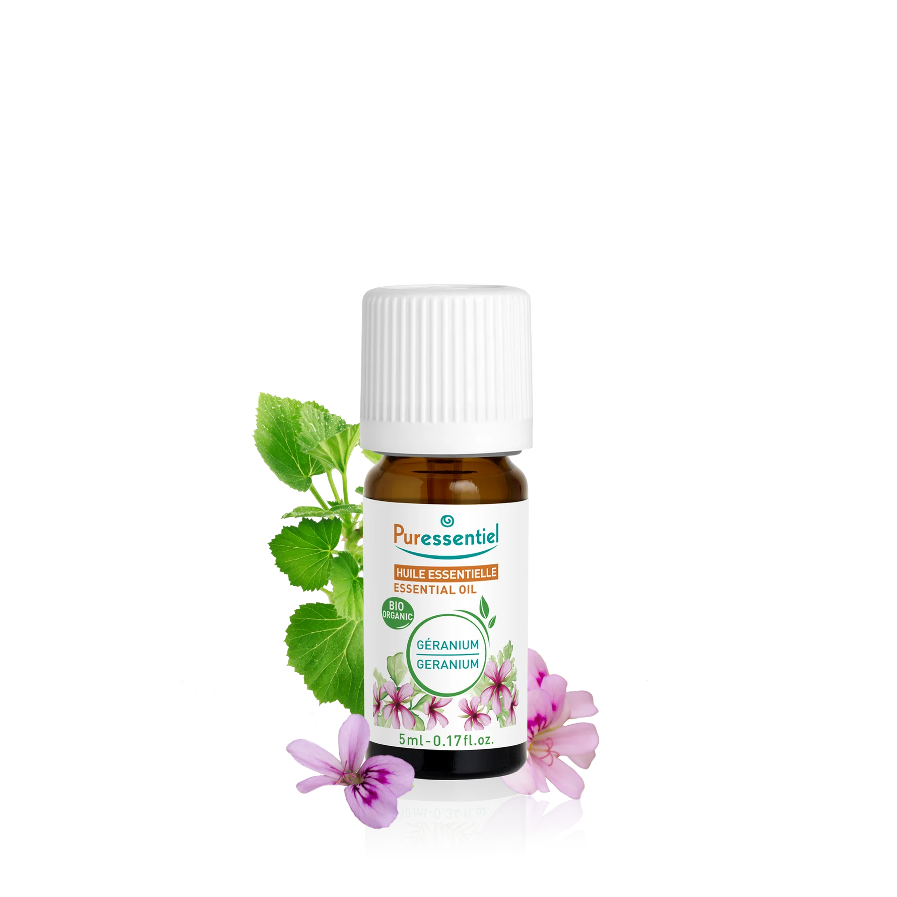 Puressentiel Géranium Rosat bio huile essentielle teint éclat tonique circulation