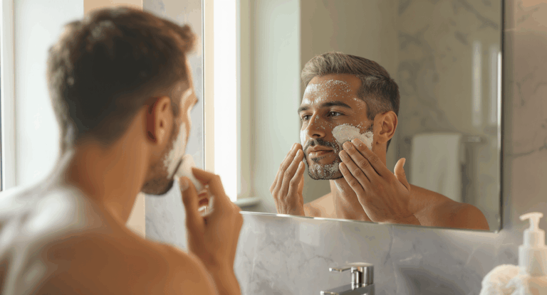 Meilleur gommage exfoliant visage homme : pores resserrés, teint net et zéro poils incarnés