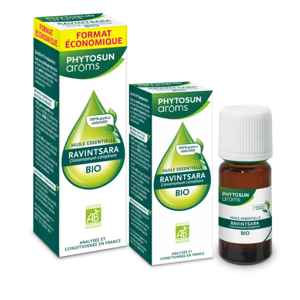 Phytosun Arôms Ravintsara bio huile essentielle antiviral rhume grippe immunité