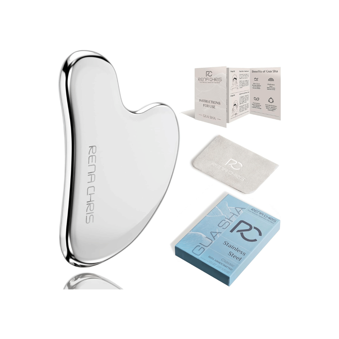 Rena Chris gua sha acier inoxydable sculptage mâchoire poches drainage visage corps