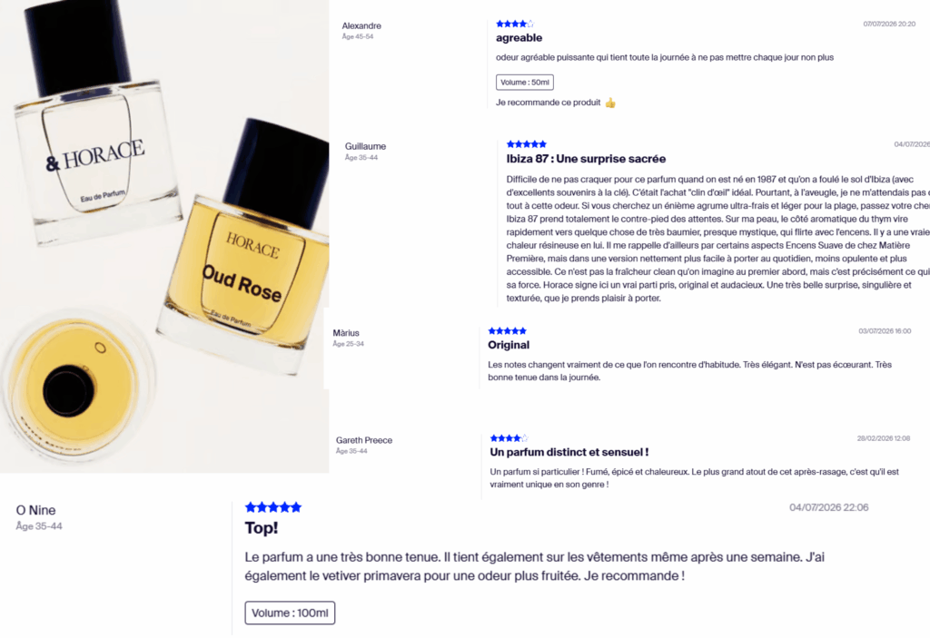 avis des clients sur parfum horace