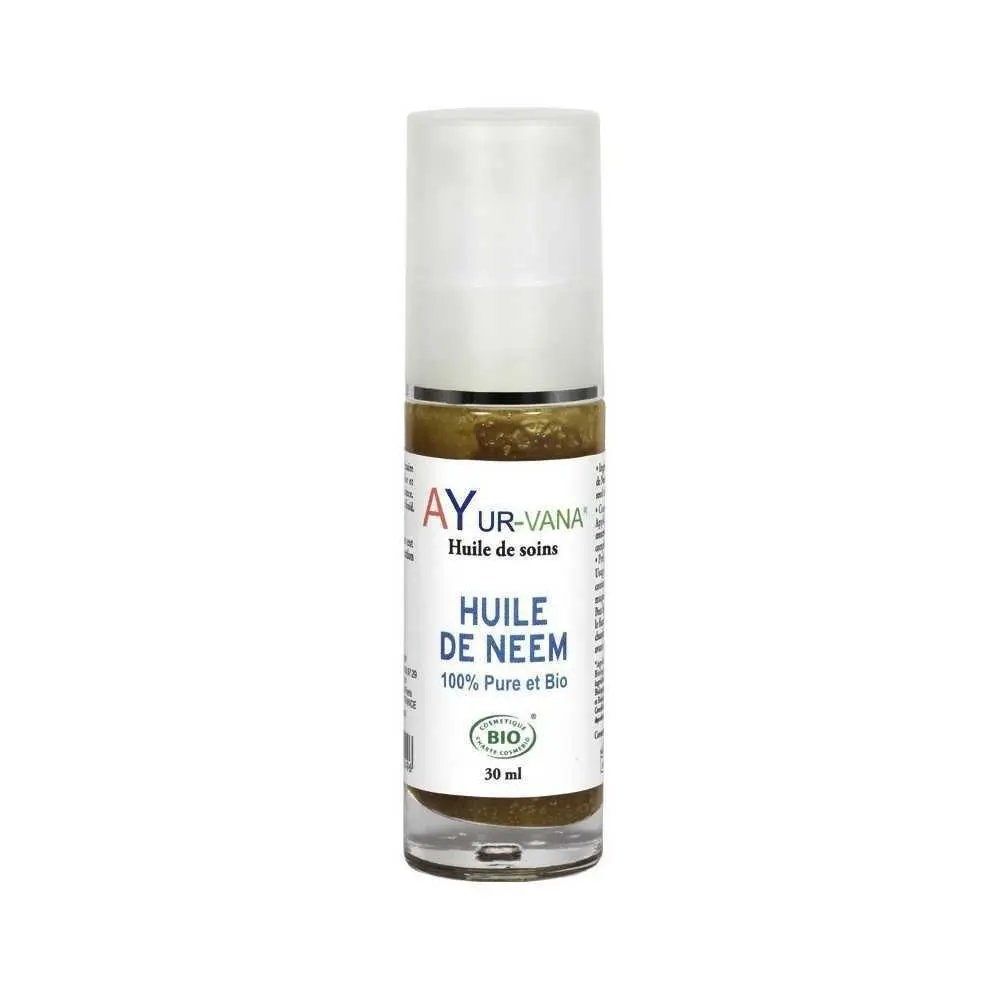 Ayur-Vana huile de neem bio 30 ml ayurvédique pression à froid psoriasis cuir chevelu