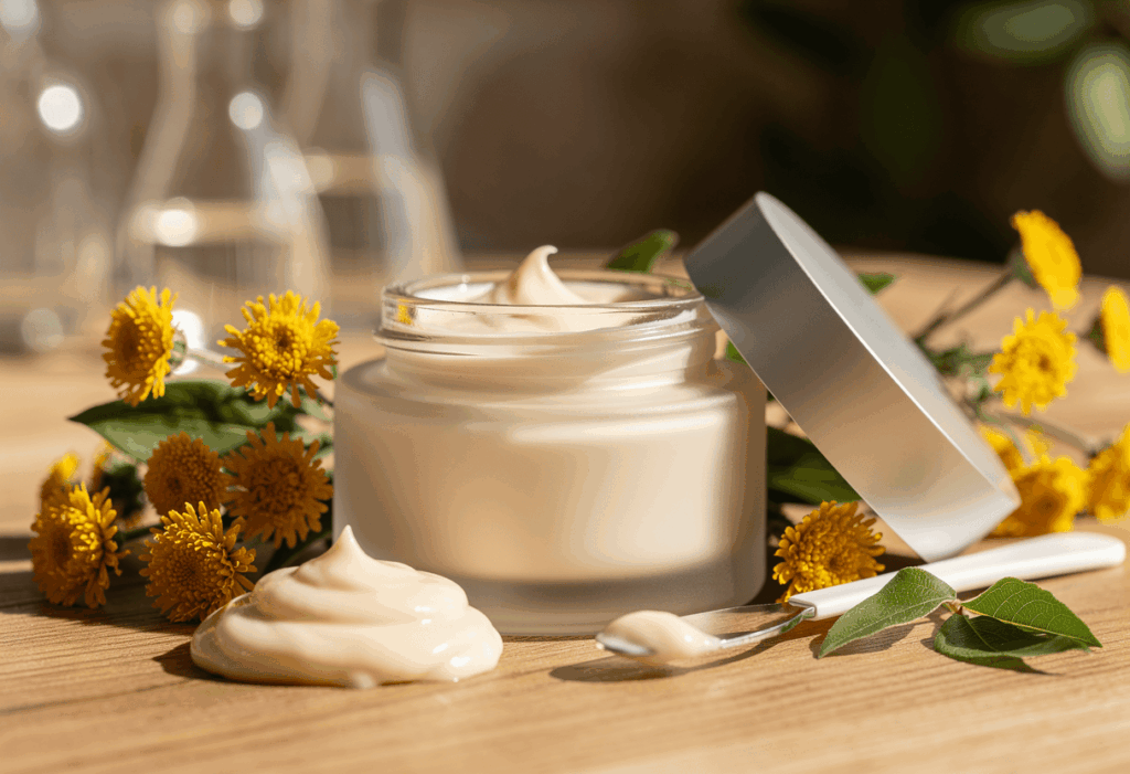 une femme appliquant la crème immortelle l'occitane