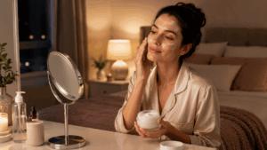 Application du masque avant de dormir