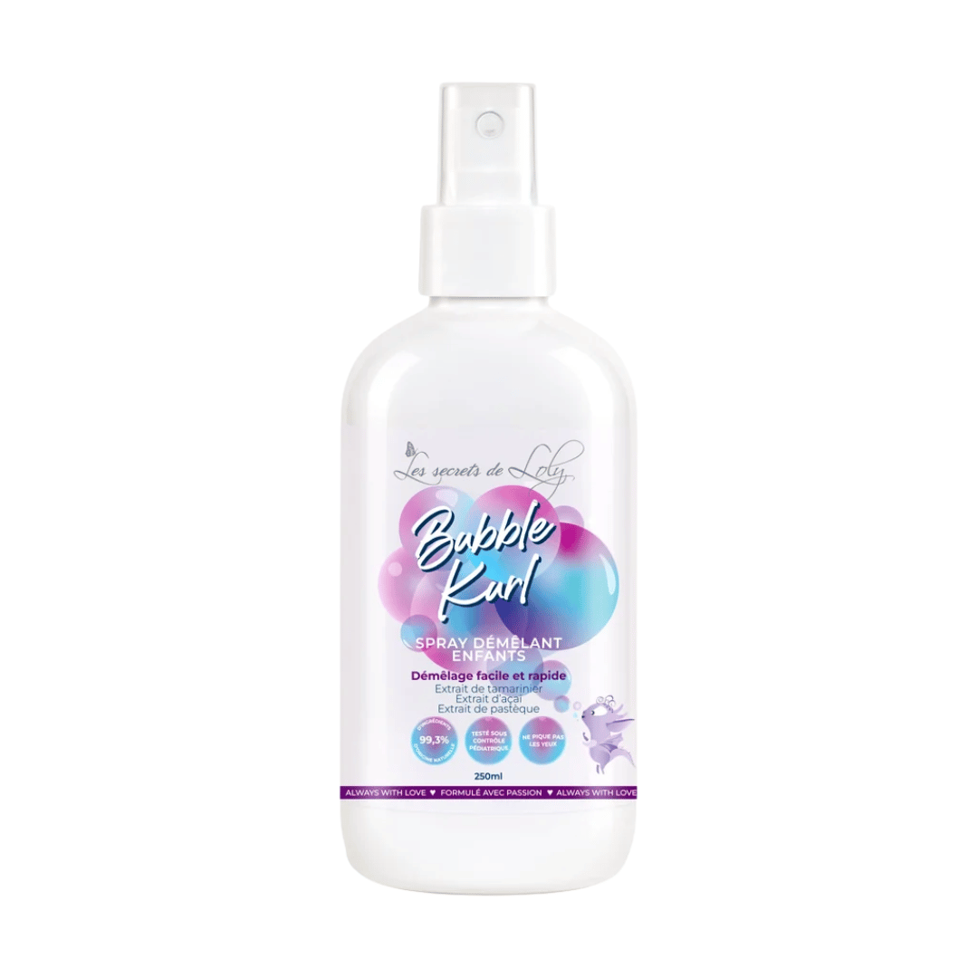 Secrets de Loly Bubble Kurl spray démêlant enfants cheveux texturés bouclés sans larmes