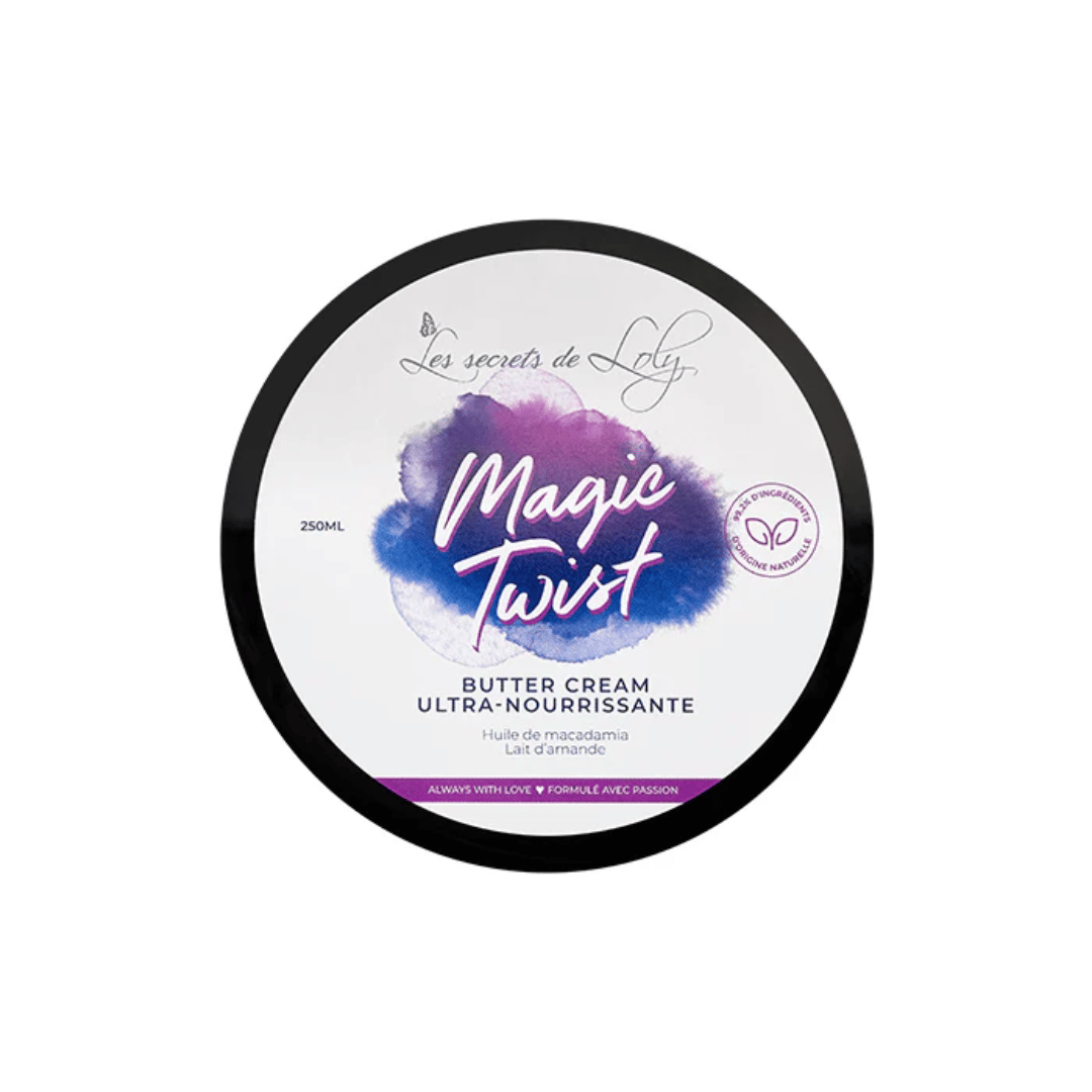 Secrets de Loly Magic Twist crème nourrissante cheveux frisés crépus twist-out définition
