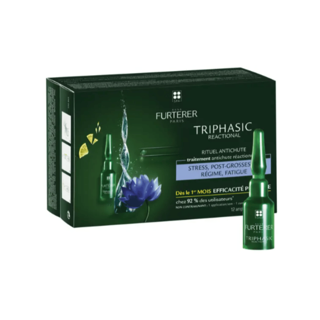 René Furterer Triphasic Réactionnel traitement anti-chute réactionnelle ATP pfaffia pharmacie