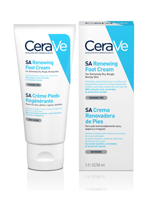 CeraVe crème réparatrice pieds SA acide salicylique céramides rugosités callosités pharmacie