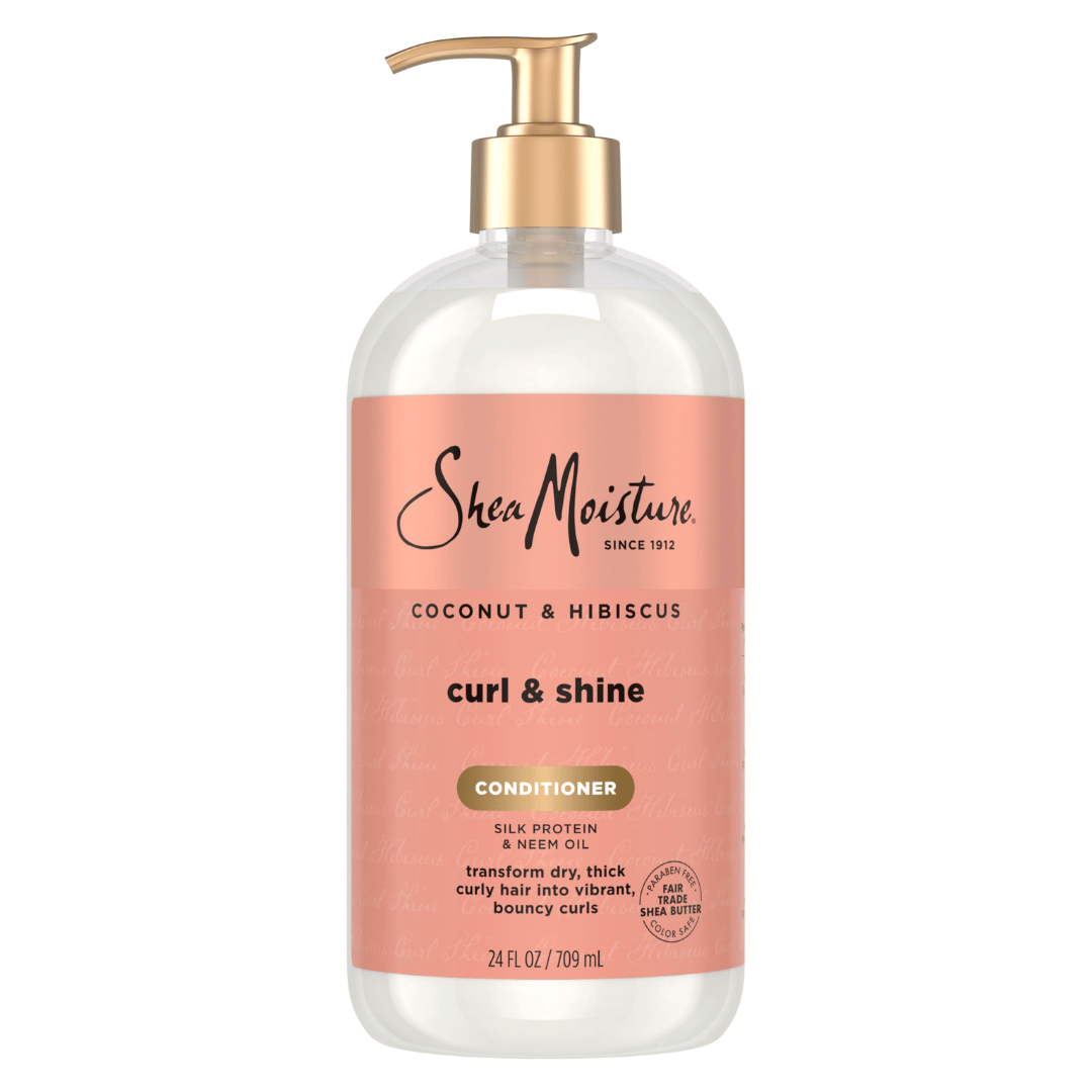 Shea Moisture Coconut Hibiscus Curl Shine conditioner après-shampooing naturel CGM bouclés