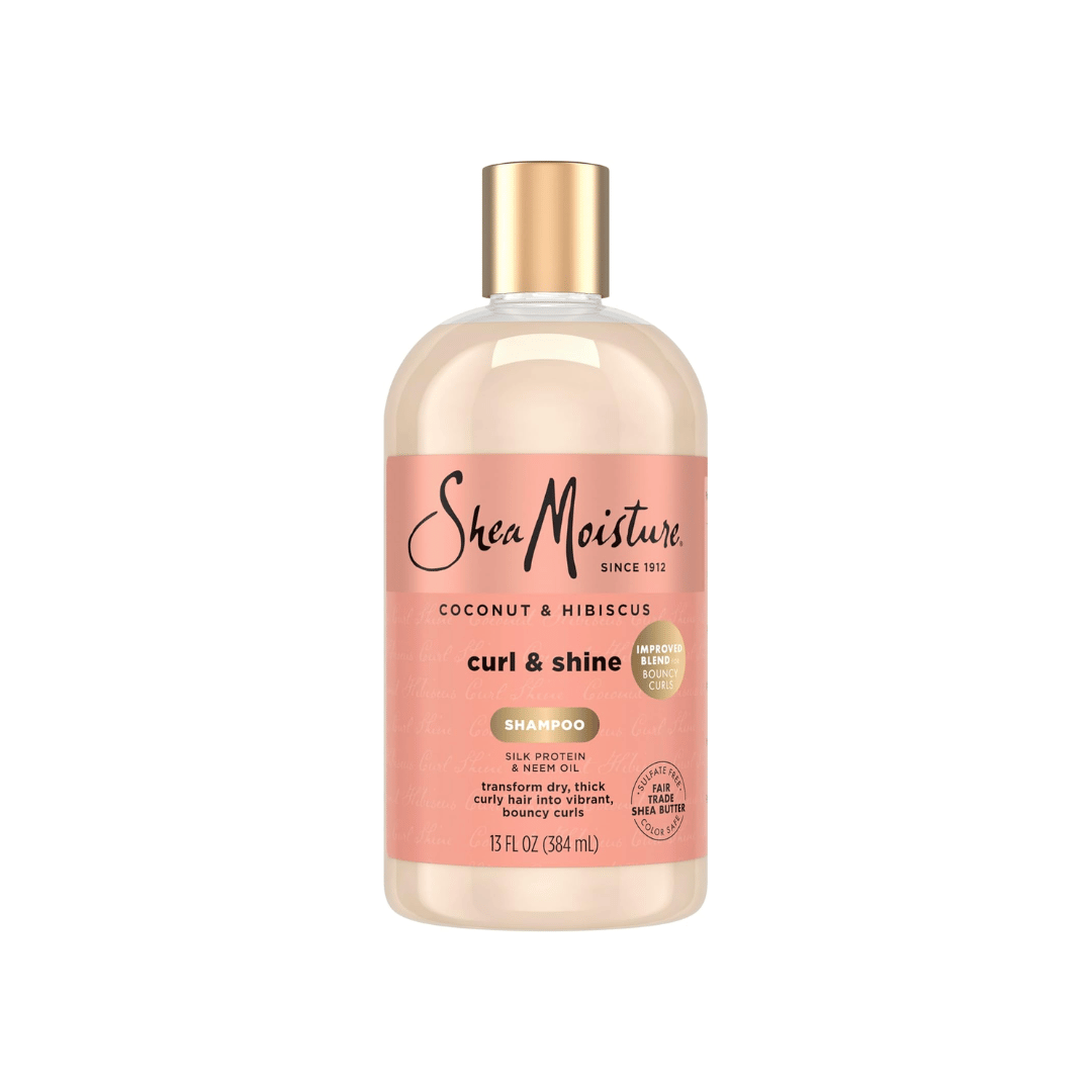 Shea Moisture Coconut Hibiscus Curl Shine shampooing sans sulfate naturel CGM cheveux bouclés