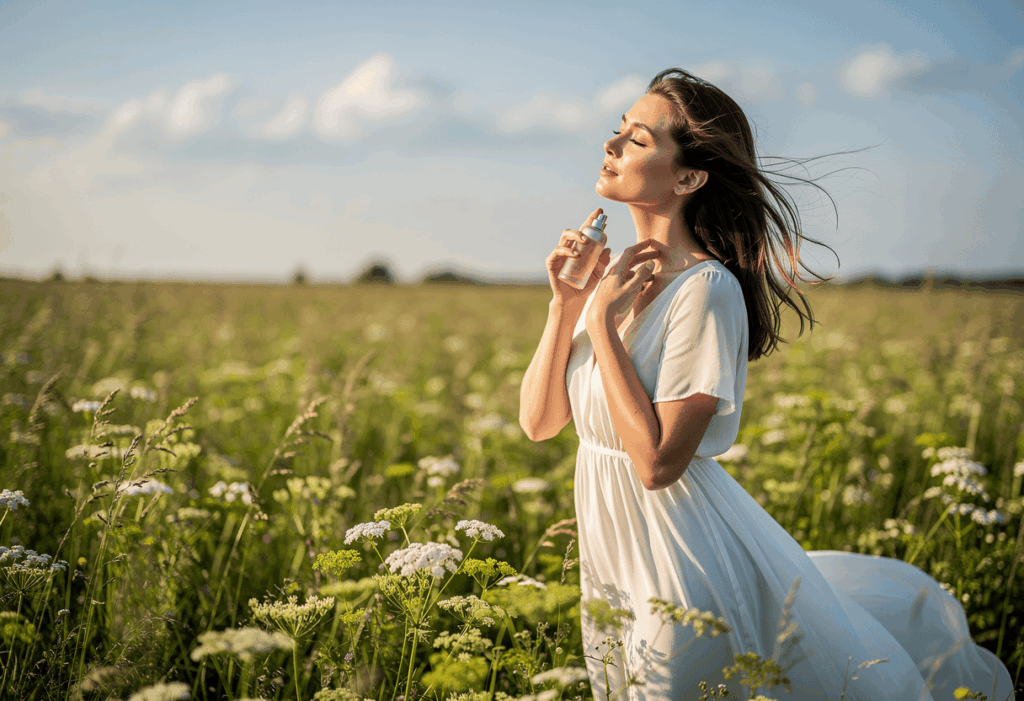 Utilisation du parfum dans un environnement naturel