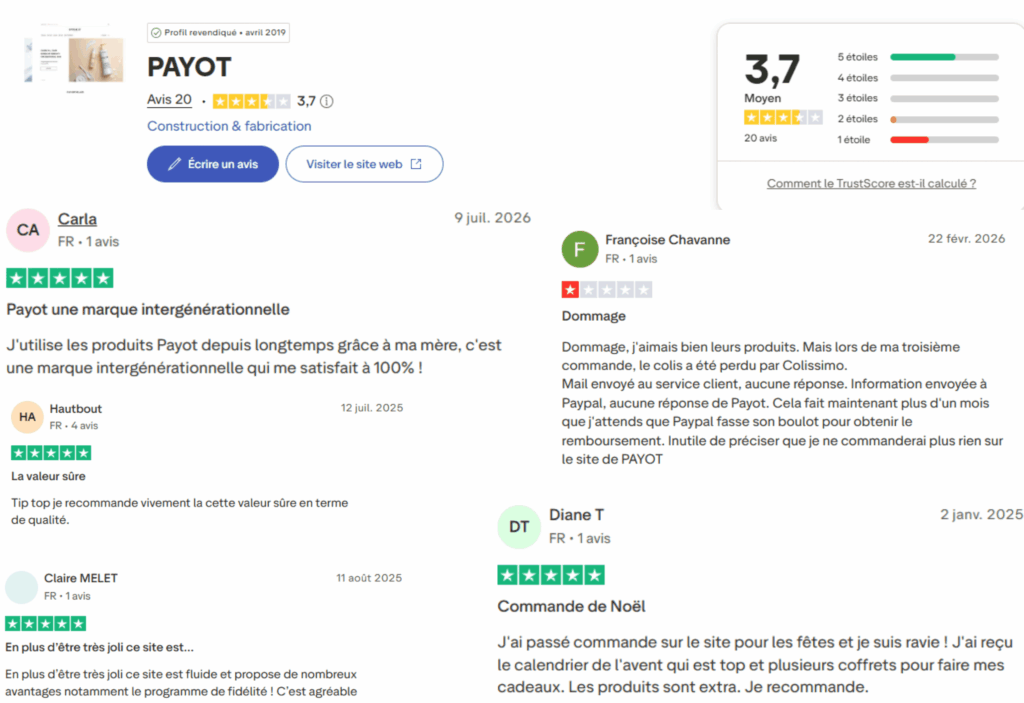 avis des clients sur payot