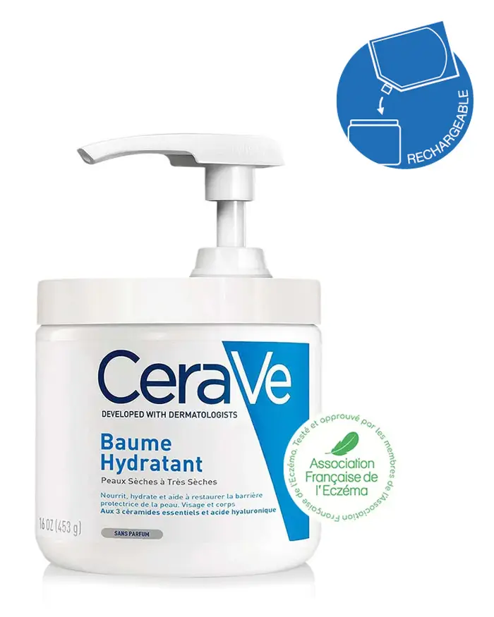 CeraVe baume hydratant réparateur 3 céramides essentiels acide hyaluronique MVE budget